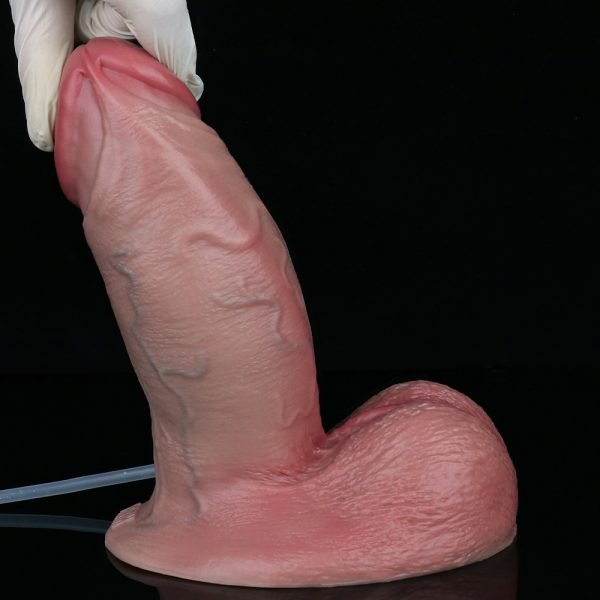 Riesiger realistischer spritzender Analdildo – Strap-on Silikon Masturbations-Sexspielzeug für Frauen