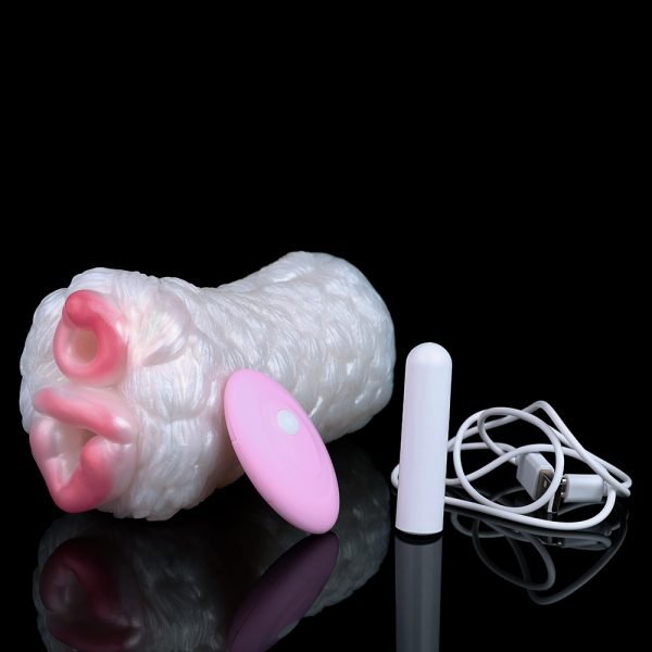 Zweikanal Silikon Vibration Masturbator – Penis Massage Becher – Bild 5