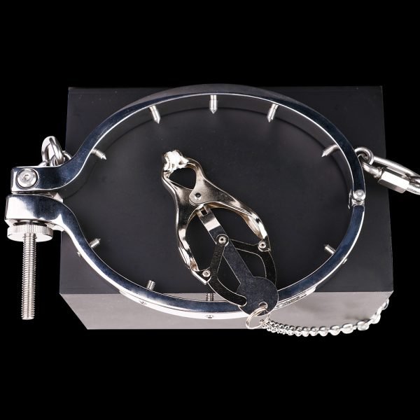 Spiralstimulierende nipple clamps – Metallische Extreme Restraints für weibliche Fesselungsfantasien – Bild 13