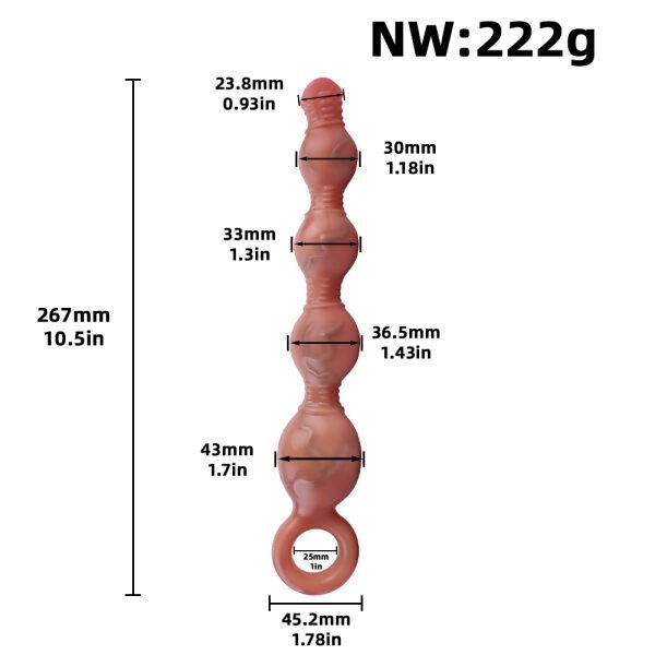 Silicon Dreifach Analbeads Vibrations-Dildo – Vaginastimulation für Frauen – Bild 2