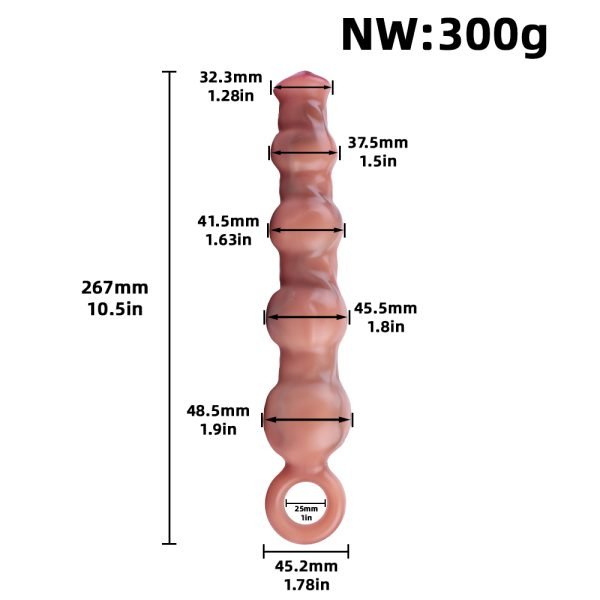 Anal Beads Fantasy Dildo Plug – Vibrator aus Silikon für vaginale Selbststimulation bei Frauen – Bild 3