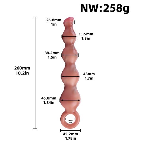 Vibrierender Analplug mit Anal Beads – Silikon-Fantasie-Dildo für Sie & Ihn – Bild 9