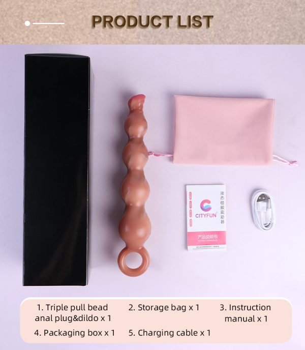 Vibrierender Analplug mit Anal Beads – Silikon-Fantasie-Dildo für Sie & Ihn – Bild 6