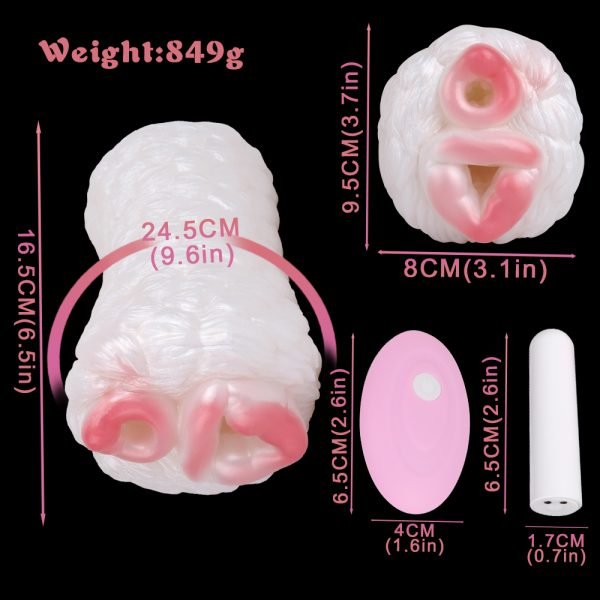 Zweikanal Silikon Vibration Masturbator – Penis Massage Becher – Bild 12