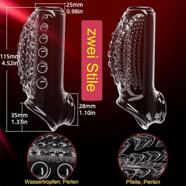 Transparente Silikon-Penishülle 4,5 Zoll – Doppelte Aufrüstung für verlängerte und verstärkte Erektionen – Bild 2