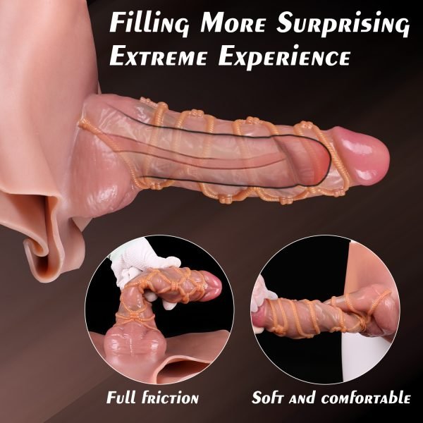 Tragbare Silikon-Penishülle mit Hosengurt – Realistischer Verlängerungs – Bild 6