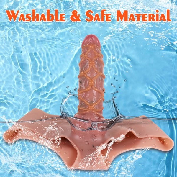 Tragbare Silikon-Penishülle mit Hosengurt – Realistischer Verlängerungs – Bild 8