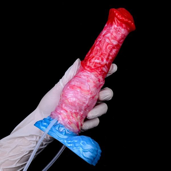 Spritzbarer Aufblas-Vaginapenis mit gigantischer Hodenbasis – Fantasie-Silikonspielzeug für weibliche Selbstbefriedigung – Bild 7