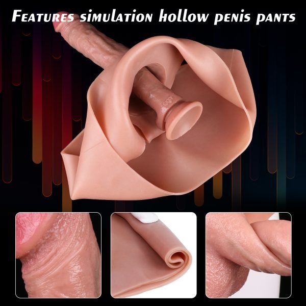 Silikon-Tragehose mit Penissleeve – Realistische Kranzfurche und dehnbares Hohlkammerdesign – Bild 8