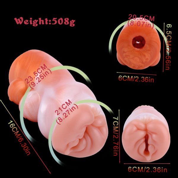Yunmao Silikon Fantasie Penis-Massage-Taschenmuschi — Extra großes Schamlippendesign für Männer-Sextoys – Bild 9