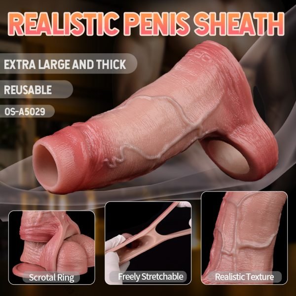 Halboffener realistischer Blutpenis – Wiederverwendbarer Penis Extender für Männer – Bild 11