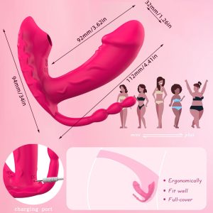 Einführbarer Vibrationsdildo mit Anal Beads – Ankerförmiges Sexspielzeug für maximale Stimulation