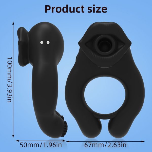 Silikon Penisring mit Klitorissaugung – Vibrationsspielzeug für Paare – Bild 2
