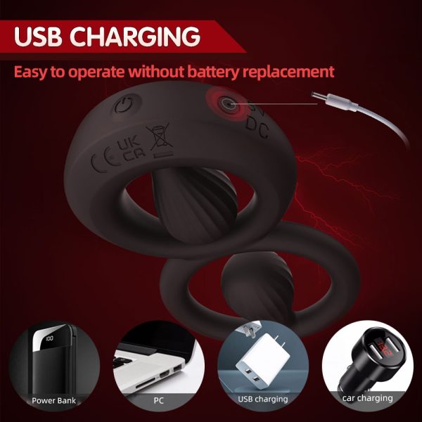 Vibrierender Penis-Massage-Cock Ring – Doppelte Stimulation & Verzögerter Höhepunkt für intensiven Sexspaß – Bild 4