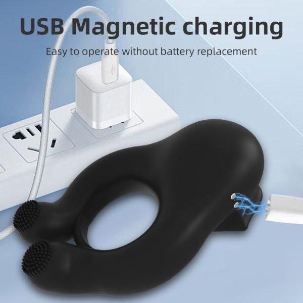 Silikon Penisring mit Klitorissaugung – Vibrationsspielzeug für Paare – Bild 5