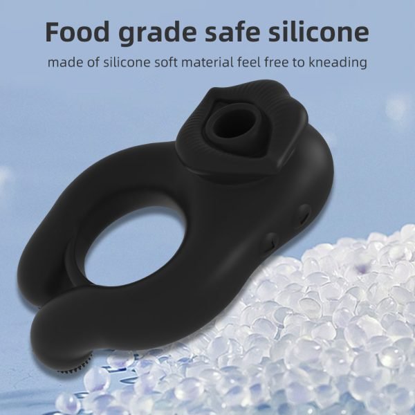 Silikon Penisring mit Klitorissaugung – Vibrationsspielzeug für Paare – Bild 6