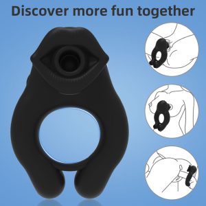Silikon Penisring mit Klitorissaugung – Vibrationsspielzeug für Paare