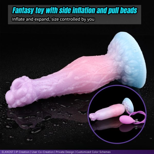 Rosa Silikon Fantasie Aufblasbarer Dildo - Einführbares Frauen-Sexspielzeug – Bild 2