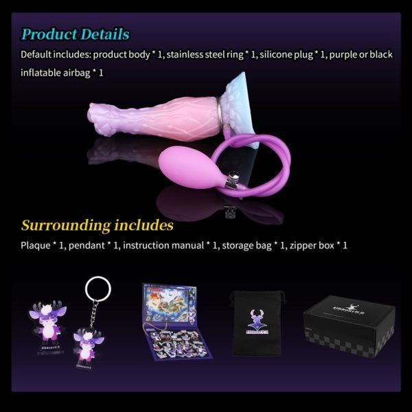 Rosa Silikon Fantasie Aufblasbarer Dildo - Einführbares Frauen-Sexspielzeug – Bild 3