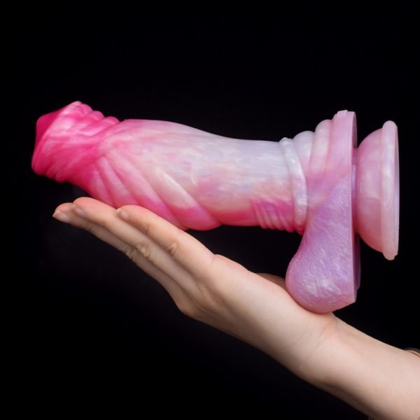 Rosa Silikon Dragon Dildo mit Saugnapf – Fantasie-Vaginal-Dildo für Selbstbefriedigung – Bild 11