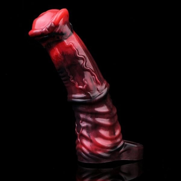 Blutrotes Silikon Fantasy Pferde-Mikropenis - Verzögerungs- und Vergrößerungswerkzeug für den männlichen Penis – Bild 4