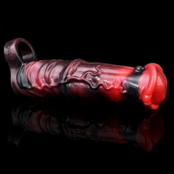 Blutrotes Silikon Fantasy Pferde-Mikropenis - Verzögerungs- und Vergrößerungswerkzeug für den männlichen Penis – Bild 5