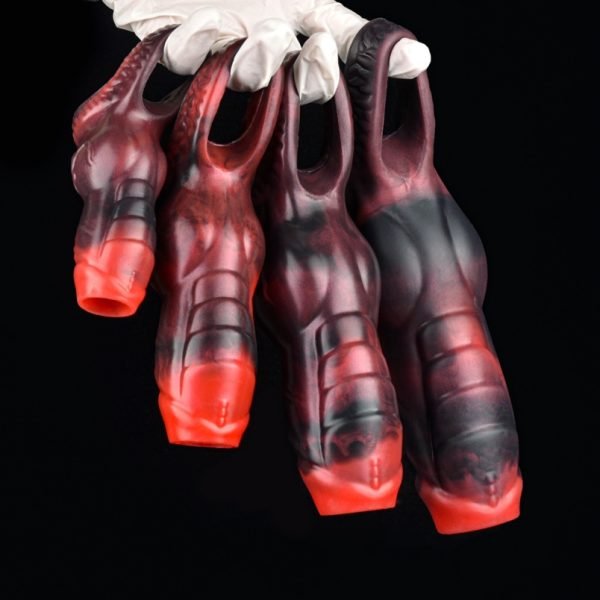 Fantasy Blutrotes Silikon Vaginapenis - Mit Hodenfixierungsring – Bild 7