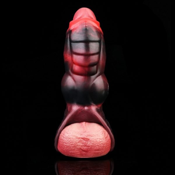 Fantasy Blutrotes Silikon Vaginapenis - Mit Hodenfixierungsring – Bild 11