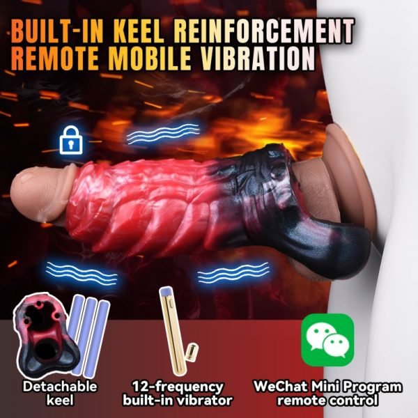 Spiral-Fantasy Silikon-Vibrations-Mikropenis - 5,66 Zoll Verzögerungs- und Erektionsstärkungs-Penisaufsatz für Männer – Bild 5