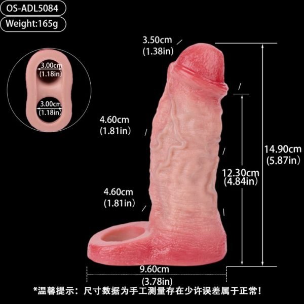 Vollabdeckende Realistische Silikon Penis-Hülle – Sensibilitätsreduzierendes Mikropenis Sperr-Vorrichtung für Männer – Bild 3