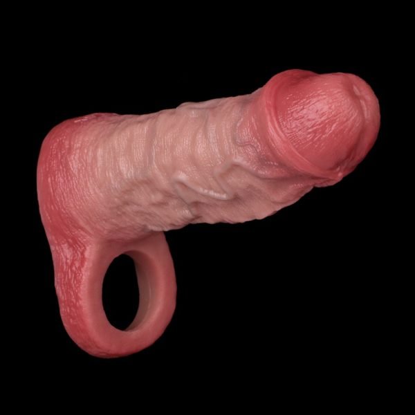 Vollabdeckende Realistische Silikon Penis-Hülle – Sensibilitätsreduzierendes Mikropenis Sperr-Vorrichtung für Männer – Bild 7