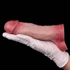 Realistische Venenstruktur Silikon-Mikropenis-Hülle – Verzögerungs- und Penisverdickungs-Hilfe für Männer