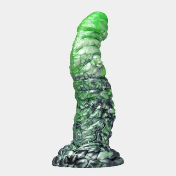 Grünes Silikon Monster Dildo – Stimuliert Den Weiblichen G-Punkt Mit Fantasievollem Spielzeug – Bild 2