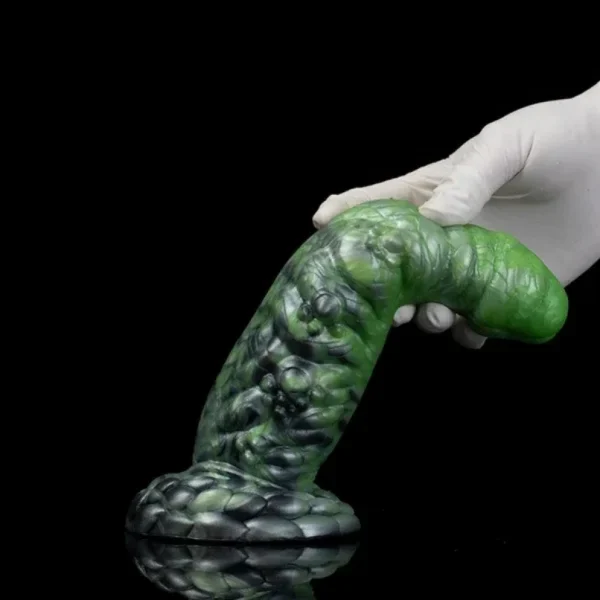 Grünes Silikon Monster Dildo – Stimuliert Den Weiblichen G-Punkt Mit Fantasievollem Spielzeug – Bild 5