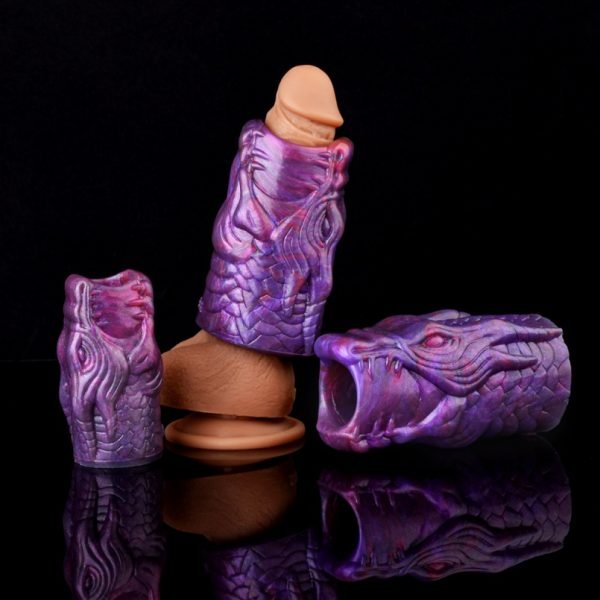 Fantasy-Drache-Element Mikropenis - Lila Silikon-Penis-Vergrößerung und -Verdickung für Männer – Bild 10