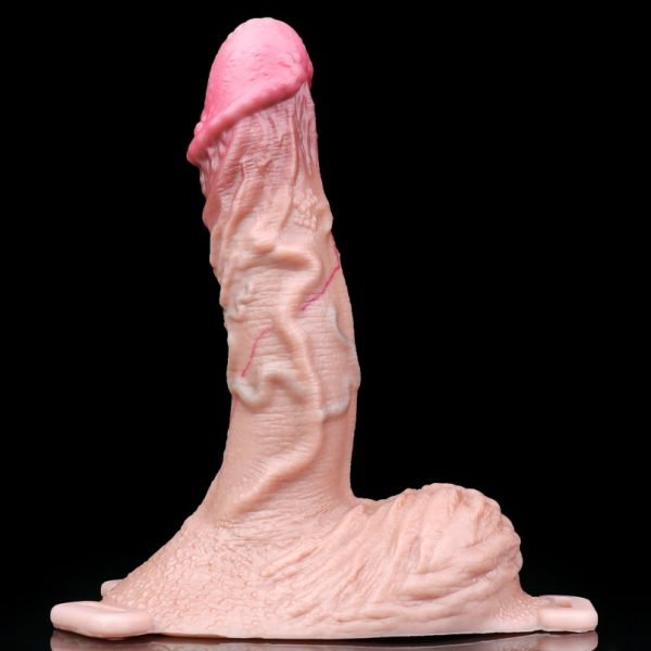 Fleischiges Silikon-Strapon für Mikropenis- und Vaginapenis – Männliche Penislängs- und -dickenverlängerung – Bild 9