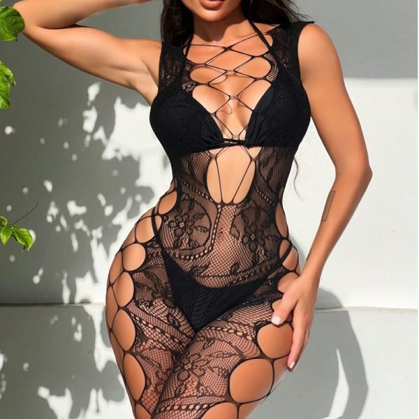 Verführerischer Netz-Bodystocking im Design Reizwäsche – Sinnliche Eleganz für unvergessliche Nächte – Bild 5