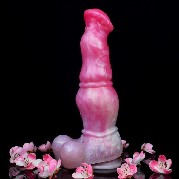 Rosa Silikon Fantasie Dragon Dildo mit Saugfuß - Anal-Vaginale Einführhilfe für Frauen – Bild 7