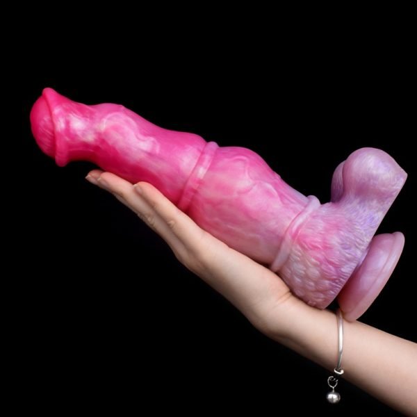 Rosa Silikon Fantasie Dragon Dildo mit Saugfuß - Anal-Vaginale Einführhilfe für Frauen – Bild 9