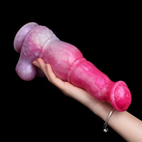 Rosa Silikon Fantasie Dragon Dildo mit Saugfuß - Anal-Vaginale Einführhilfe für Frauen – Bild 10