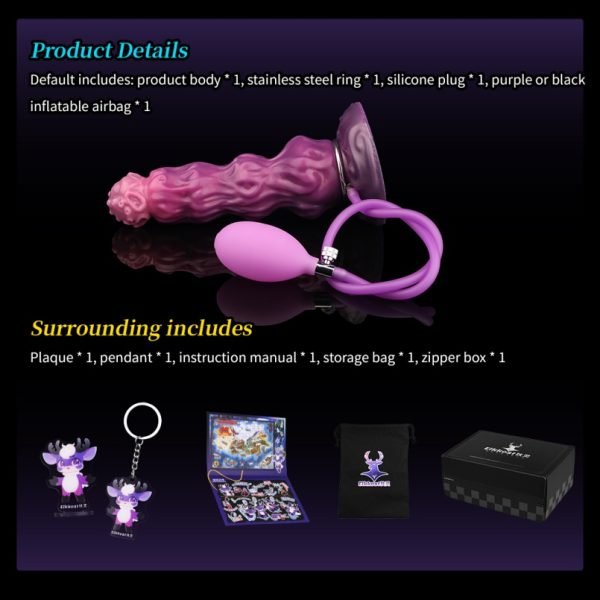 Fantasie Kugel Monster Aufblasbarer Dildo - Lila Silikon Vagina Erweiterungsgerät – Bild 4