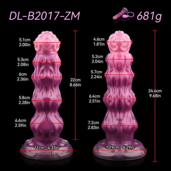 Fantasie Kugel Monster Aufblasbarer Dildo - Lila Silikon Vagina Erweiterungsgerät – Bild 5