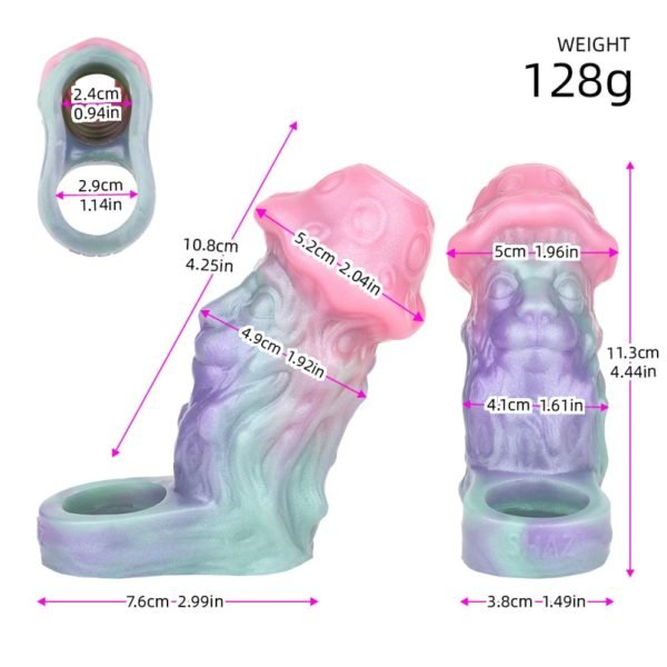 Halbgehäuse Fantasy Silikon Mikropenis Vergrößerer - Verlängerungs- und Ejaculatio Retentio Spielzeug für Männer – Bild 3