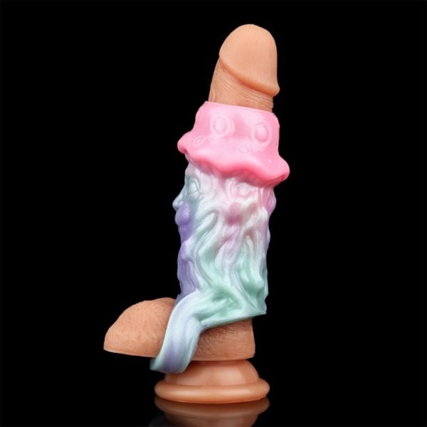 Halbgehäuse Fantasy Silikon Mikropenis Vergrößerer - Verlängerungs- und Ejaculatio Retentio Spielzeug für Männer – Bild 9