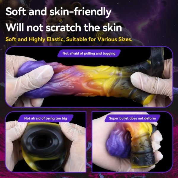 Fantasy Series Verlängerung der Sexdauer Silikonhülle Mikropenis – Violette Tentakel-Textur für Männer zur Verbesserung von Erektionsschwierigkeiten – Bild 6