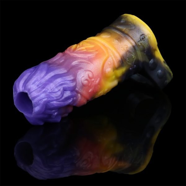 Fantasy Series Verlängerung der Sexdauer Silikonhülle Mikropenis – Violette Tentakel-Textur für Männer zur Verbesserung von Erektionsschwierigkeiten – Bild 10