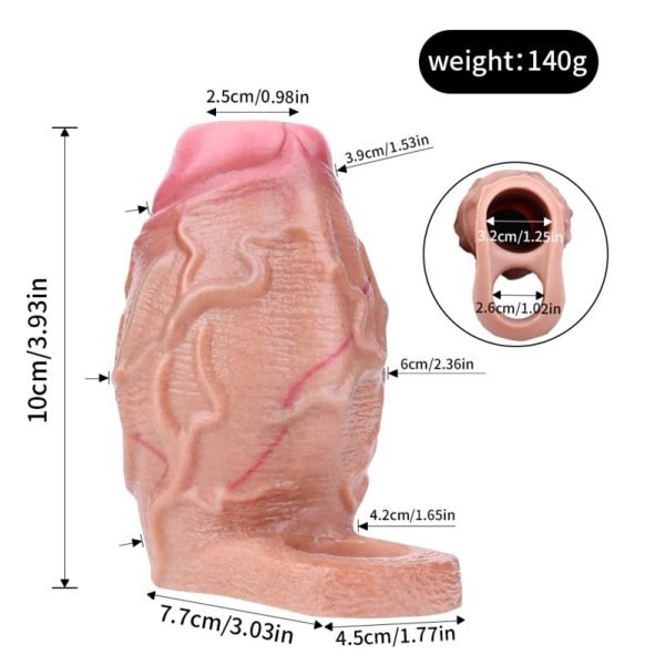 Fantasie Strapon für Mikropenis und Vaginapenis – Silikon-Verstärkungs-Sleeve für Männer mit kleinerem Penis – Bild 6