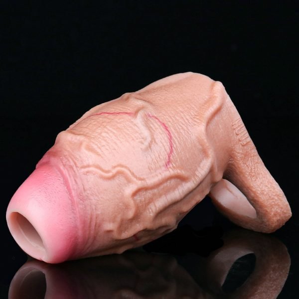 Fantasie Strapon für Mikropenis und Vaginapenis – Silikon-Verstärkungs-Sleeve für Männer mit kleinerem Penis – Bild 4