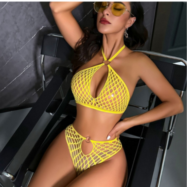 Verführerisches Netz-Dessous Set mit Ring-Detail – Einzigartige Reizwäsche für unvergessliche Nächte – Bild 6