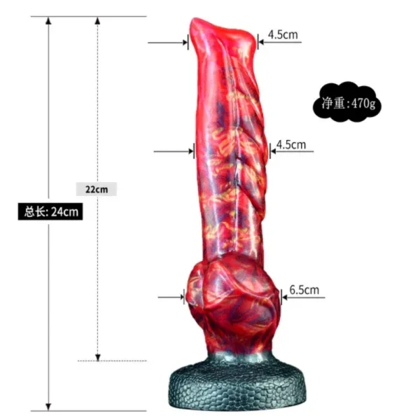 9,3 Zoll Fantasy Monster Horse Dildo – Strap-On Und Blutrot Silikon Masturbationsspielzeug – Bild 8